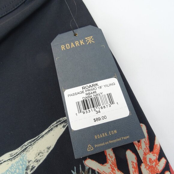 Roark Passage Primo 18” Boardshorts Yiling Dark Navy Mens Size 34 NWT‎ RB446 - Picture 2 of 6